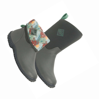 Gray Floral Muck Muckster Women's Rubber Boots | CA[NIE683]